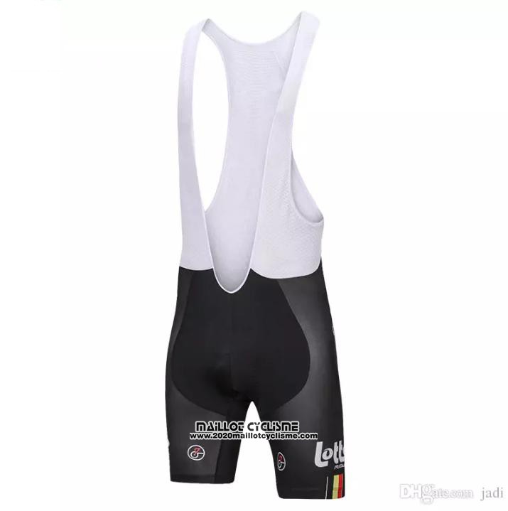 2018 Maillot Ciclismo Lotto Soudal Noir et Jaune Manches Courtes et Cuissard